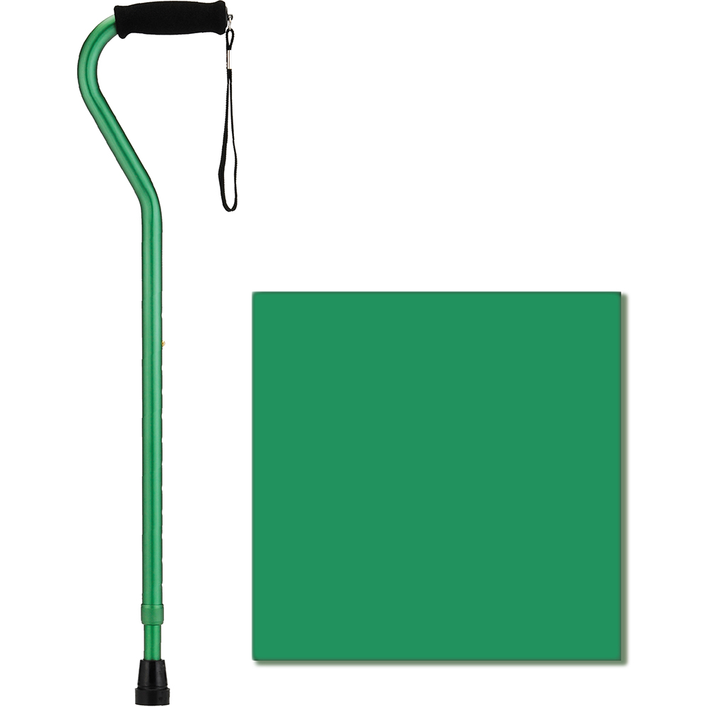 Offset Cane with color square, green